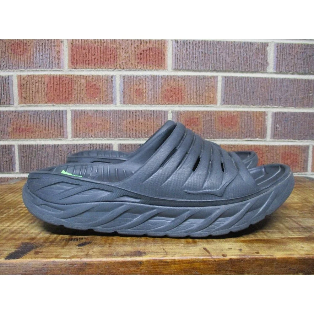 Hoka One One Mens Ora Recovery Slide Sandals Black Sport Shoes Size 10